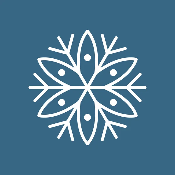 Snöflinga Ikon Vit Snöflinga Blå Bakgrund Vektor Isolerad Symbol — Stock vektor