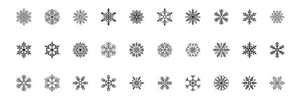 Set Von Schneeflocken Symbolen Vektorillustration — Stockvektor