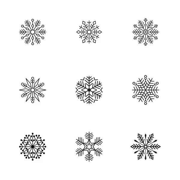 Set Snowflakes Icons Vector Illustration — Stock Vector