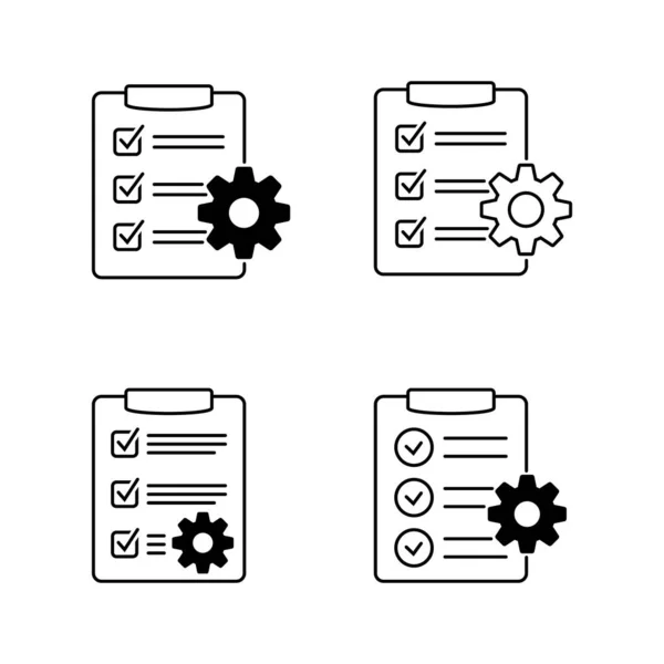 Clipboard Gear Isolated Icon Technical Support Check List Icon Management — Stock Vector