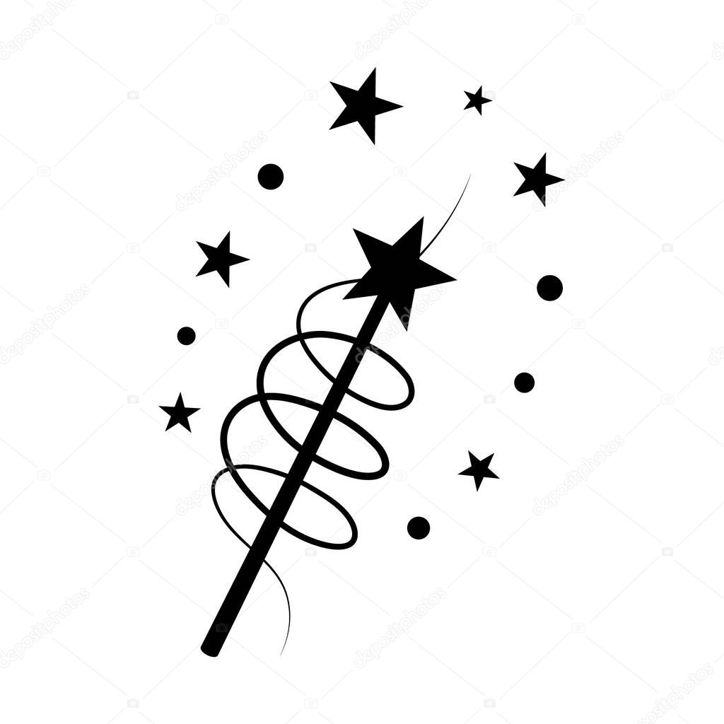 Vector Magic Wand icon with star sparkle.