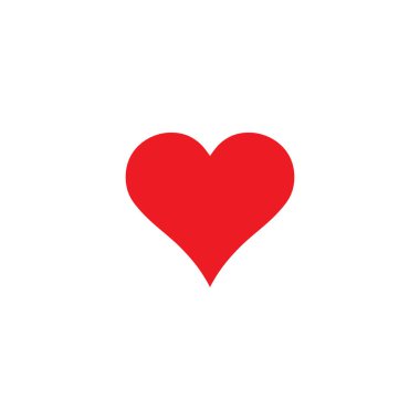Kırmızı kalp ikonu, aşk vektör sembolü, arka planda izole kalp şekli.