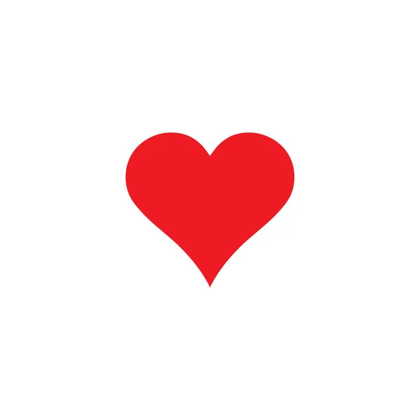 Ícone Vermelho Coração Símbolo Vetor Amor Forma Coração Isolada Fundo — Vetor de Stock