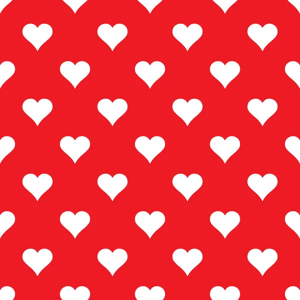 Nahtloses Gepunktetes Rotes Muster Mit Herzen Vektorillustration — Stockvektor