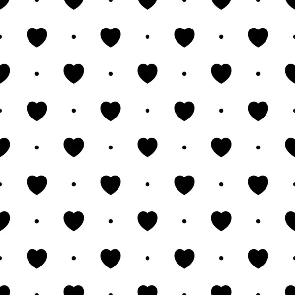 Modèle Sans Couture Coeur Motif Coeur Sans Fin Noir Sur — Image vectorielle