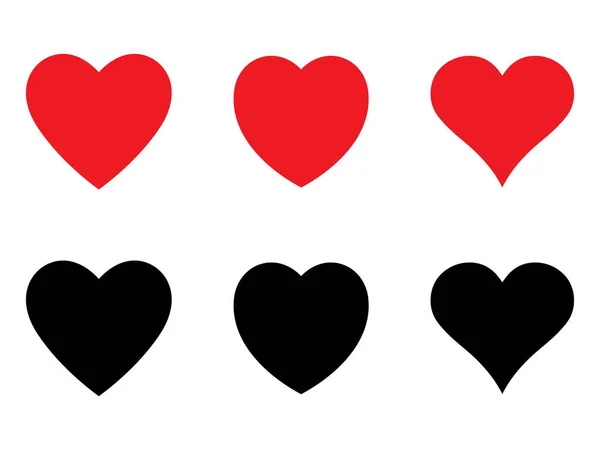 红黑相间的心形图标 爱情图标 — 图库矢量图片