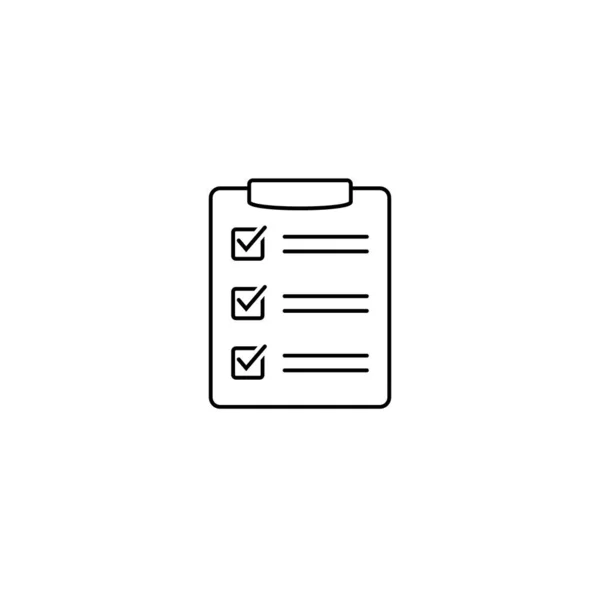 Checklist Pictogram Platte Stijl Geïsoleerd Achtergrond Checklist Teken Symbool Voor — Stockvector