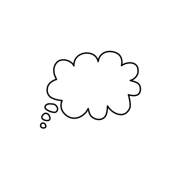 Discorso Disegnato Mano Pensare Bolla Nube Comunicazione Vuota Elemento Design — Vettoriale Stock