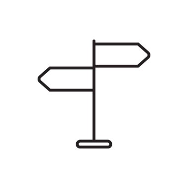 İşaret direği simgesi, yön çizgisi simgesi izole edildi