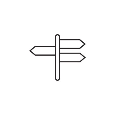 İşaret direği simgesi, yön çizgisi simgesi izole edildi