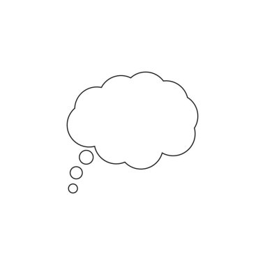 Konuşma ya da düşünme balonu, boş iletişim bulutu. Vektör tasarım ögesi.