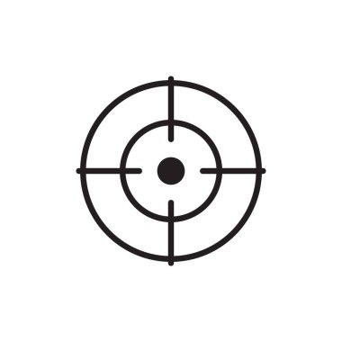 Hedef simge, odaklanma simgesi, çizgi vektör sembolü