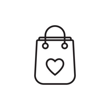Kalp vektör simgesi içeren alışveriş torbası