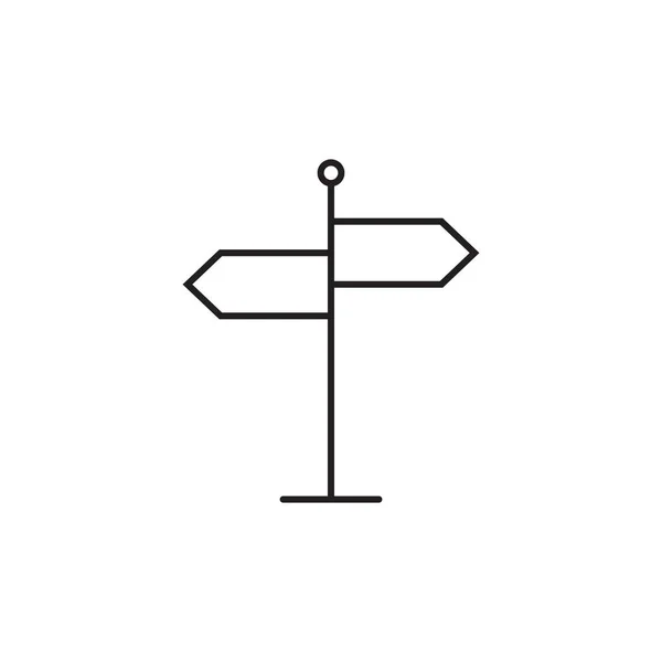 Значок Signpost Значок Линии Направления Изолирован Редактируемый Штрих — стоковый вектор