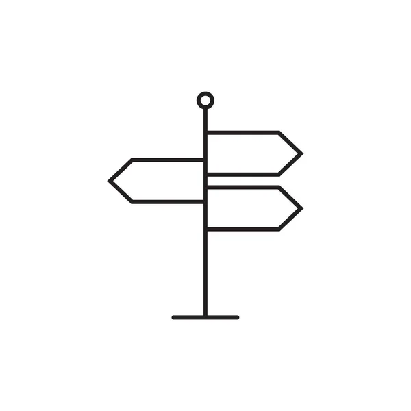 Піктограма Signpost Піктограма Лінії Напрямку Ізольовано Змінений Хід — стоковий вектор