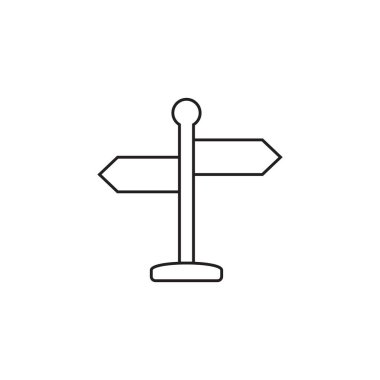 İşaret direği simgesi, yön çizgisi simgesi izole, düzenlenebilir vuruş