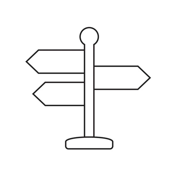 Значок Signpost Значок Линии Направления Изолирован Редактируемый Штрих — стоковый вектор