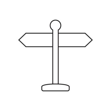 İşaret direği simgesi, yön çizgisi simgesi izole, düzenlenebilir vuruş