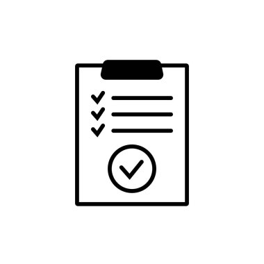 Kontrol listesi simgesi olan pano, web sitesi ve uygulama tasarımı için sembol. Vektör yanılsaması.