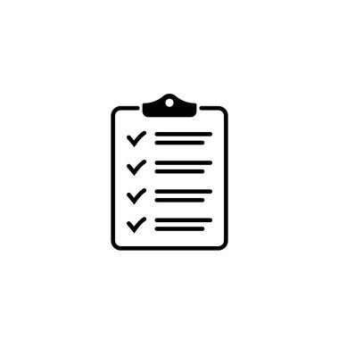 Kontrol listesi simgesi olan pano, web sitesi ve uygulama tasarımı için sembol. Vektör yanılsaması.