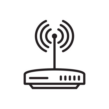 Yönlendirici simgesi. Yönlendiriciyle ilgili sinyal çizgisi simgesi izole edildi