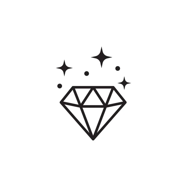 Diamant Icoon Vector Kristal Teken Briljant Symbool — Stockvector
