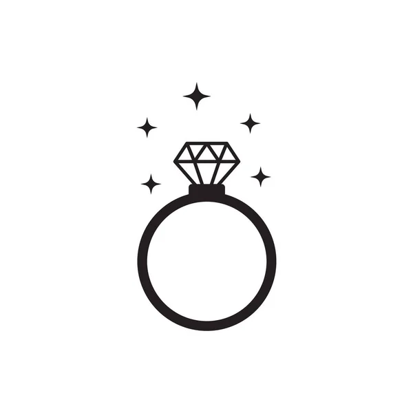 Wedding Ring Diamond Icon Vector — Stock Vector