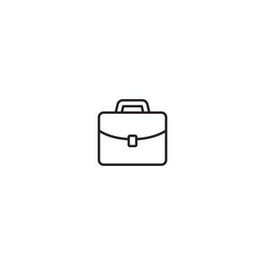 Evrak çantası çizgisi simgesi, beyaz üzerine izole edilmiş doğrusal resim. Çanta, portföy sembolü.