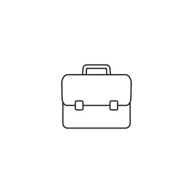 Evrak çantası ince çizgi simgesi, beyaz üzerine izole edilmiş doğrusal resim. Çanta, portföy sembolü.