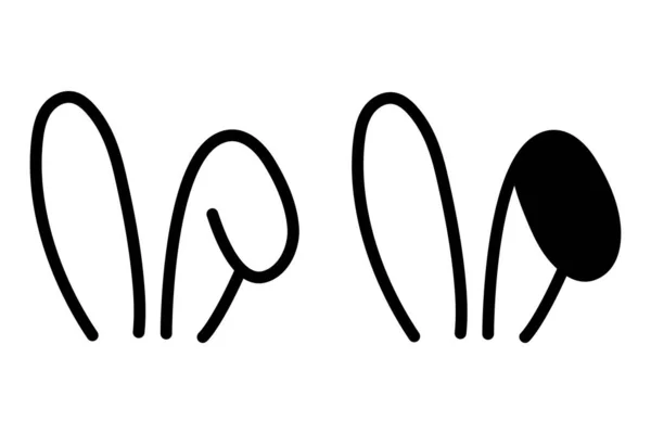 Пасхальний Зайчик Вуха Ікона Кролика Вектор Ізольовані — стоковий вектор