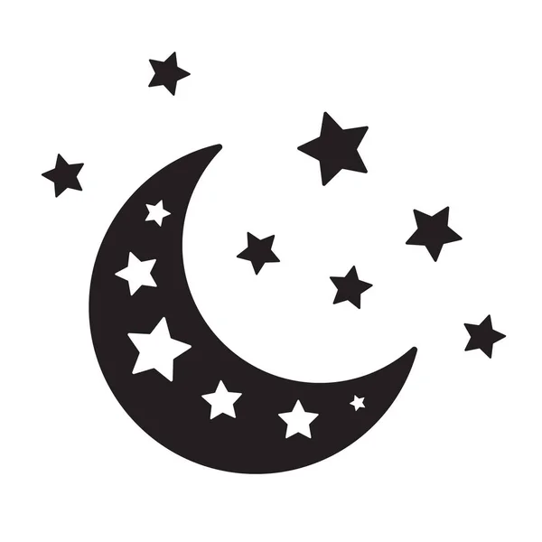 Moon Stars Icon Vector Isolated — Vettoriale Stock