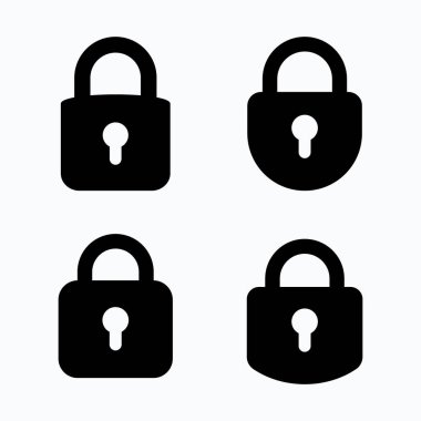 Vektör simgesi, asma kilit simgesi, vektör izole edilmiş sembolü kilitle