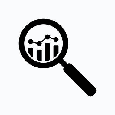 Analitik vektör simgesi - çubuk grafikli büyüteç