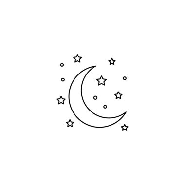 Arka planda ay çizgisi simgesi.