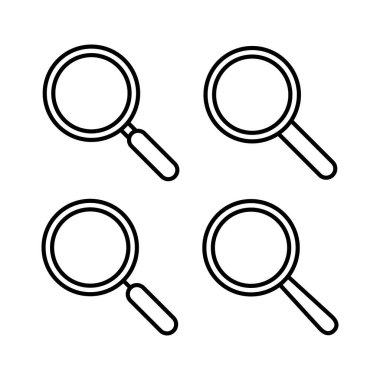 Arama hattı simgesi. Büyütme cam dış hat simgesi, vektör büyütücü ya da silindir işareti.