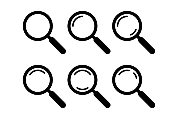 Zoek Icoon Vergrootglas Pictogram Vector Vergrootglas Loupe Teken — Stockvector