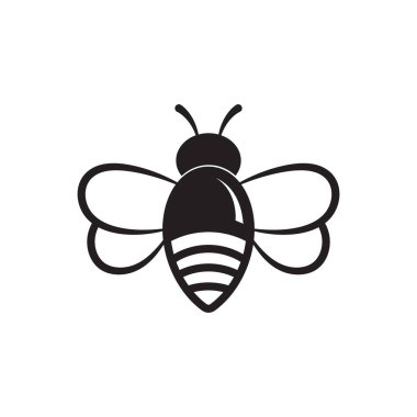 Arı simgesi, bal arısı beyaz arkaplanda