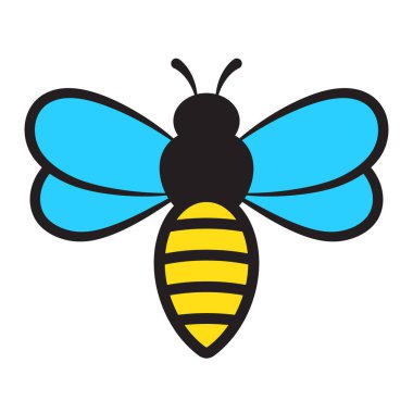 Arı simgesi, bal arısı beyaz arkaplanda