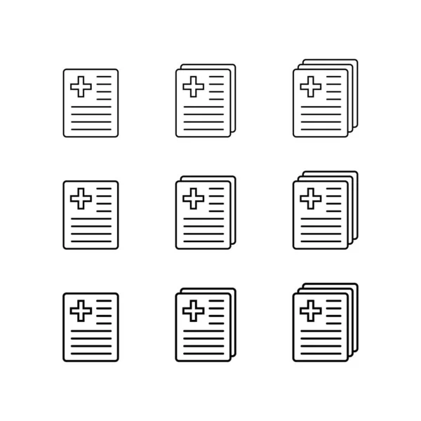 Значок Медицинской Записи Значок Медицинского Отчета Вектор Изолирован — стоковый вектор