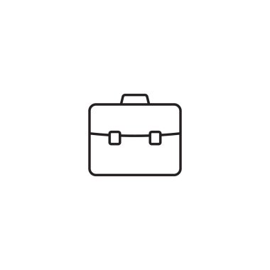 Evrak çantası çizgisi simgesi, beyaz üzerine izole edilmiş doğrusal resim. Çanta, portföy sembolü.