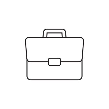 Evrak çantası çizgisi simgesi, beyaz üzerine izole edilmiş doğrusal resim. Çanta, portföy sembolü.