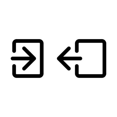 Giriş ve çıkış simgesi, Girin ve simge vektörünü imzalayın.