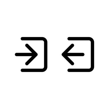 Giriş ve çıkış simgesi, Girin ve simge vektörünü imzalayın.