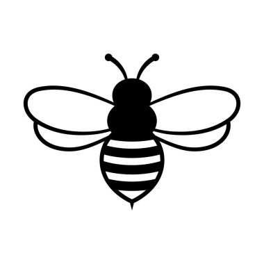 Arı simgesi, bal arısı beyaz arkaplanda.