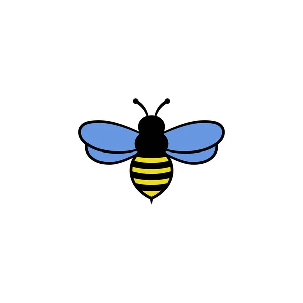 Icono Abeja Honey Bee Estilo Plano Sobre Fondo Blanco — Vector de stock