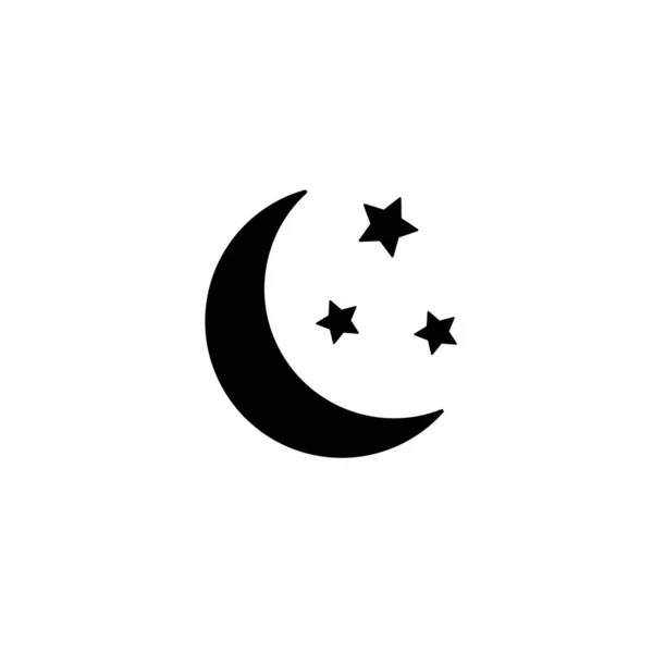 Icono Luna Con Estrellas Sobre Fondo Blanco Símbolo Para Dormir — Vector de stock