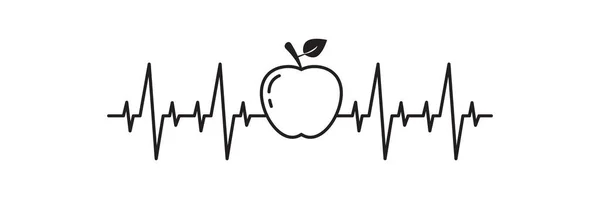 Apple Szívverés Iskolai Tanár Vektor Vissza Iskolába — Stock Vector