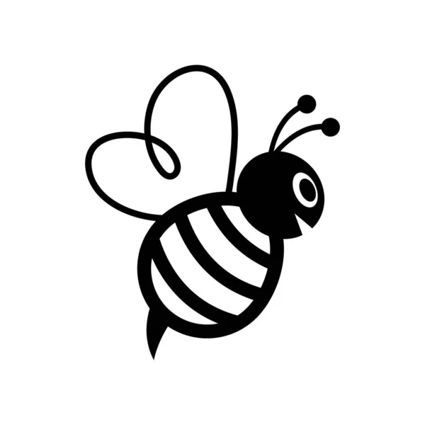 Icono Abeja Honey Bee Estilo Plano Sobre Fondo Blanco — Vector de stock