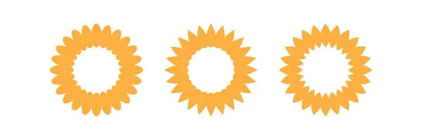 Sunflower Logo Vector Sunflower Frame — Stock Vector