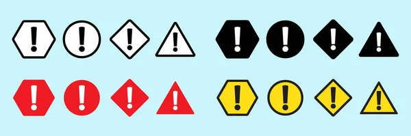 Set Warning Sign Alert Icon Danger Warning Attention Sign Vector — Stock Vector